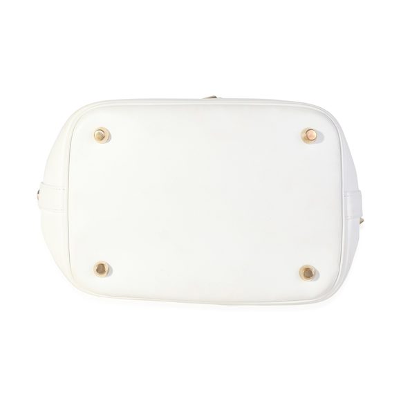 Dior White Calfskin & Multicolor Python Appliqué Paradise Bubble Bucket Bag - Picture 5 of 8